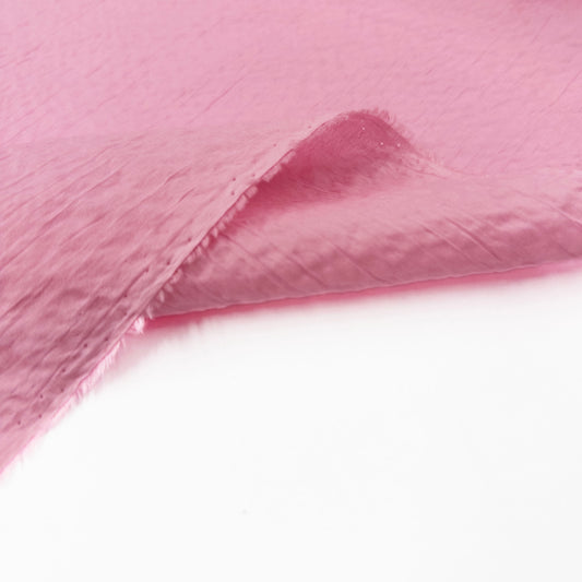 Japanese Cotton Seersucker in Lipstick Pink - Deadstock