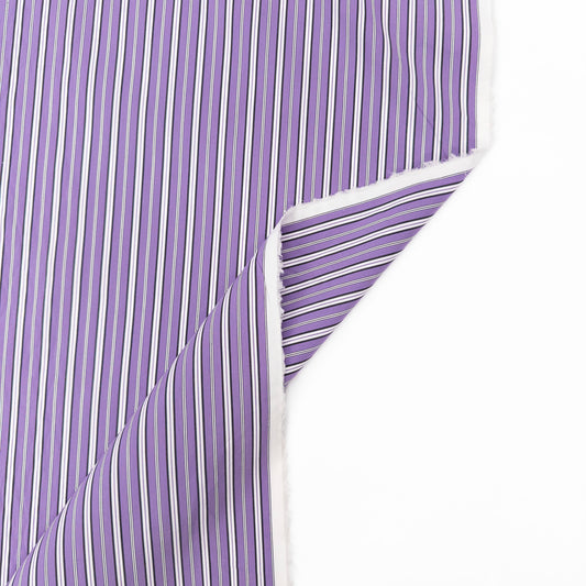 Cotton Shirting in Purple Stripe - Deadstock