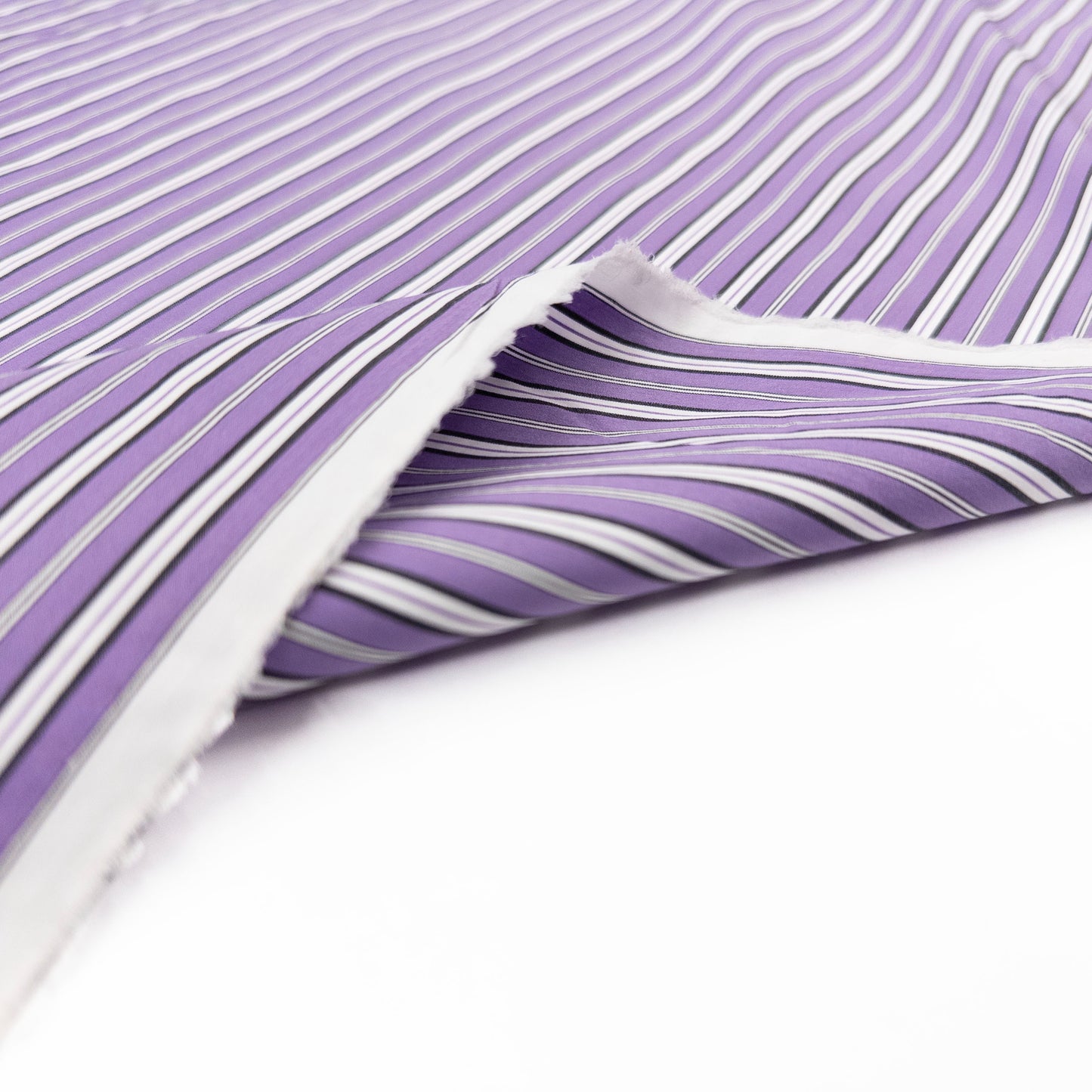 Cotton Shirting in Purple Stripe - Deadstock