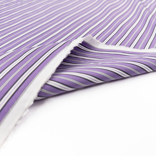 Cotton Shirting in Purple Stripe - Deadstock