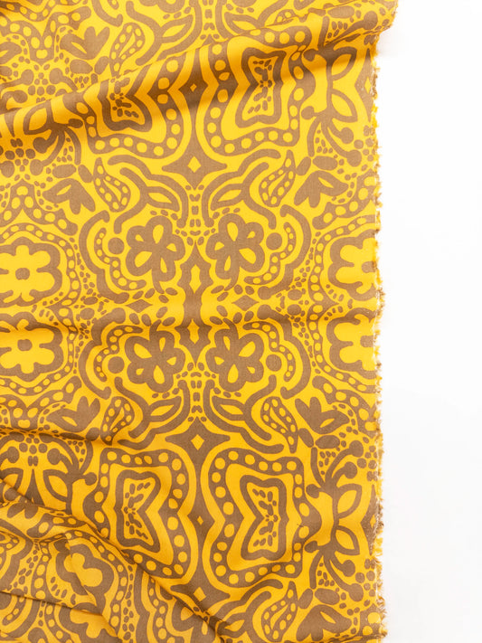 Cotton Rayon Print in Amber Solstice