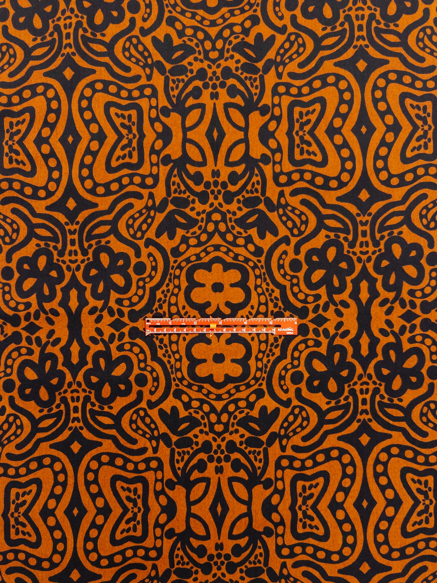 Cotton Rayon Print in Cinnamon Blaze