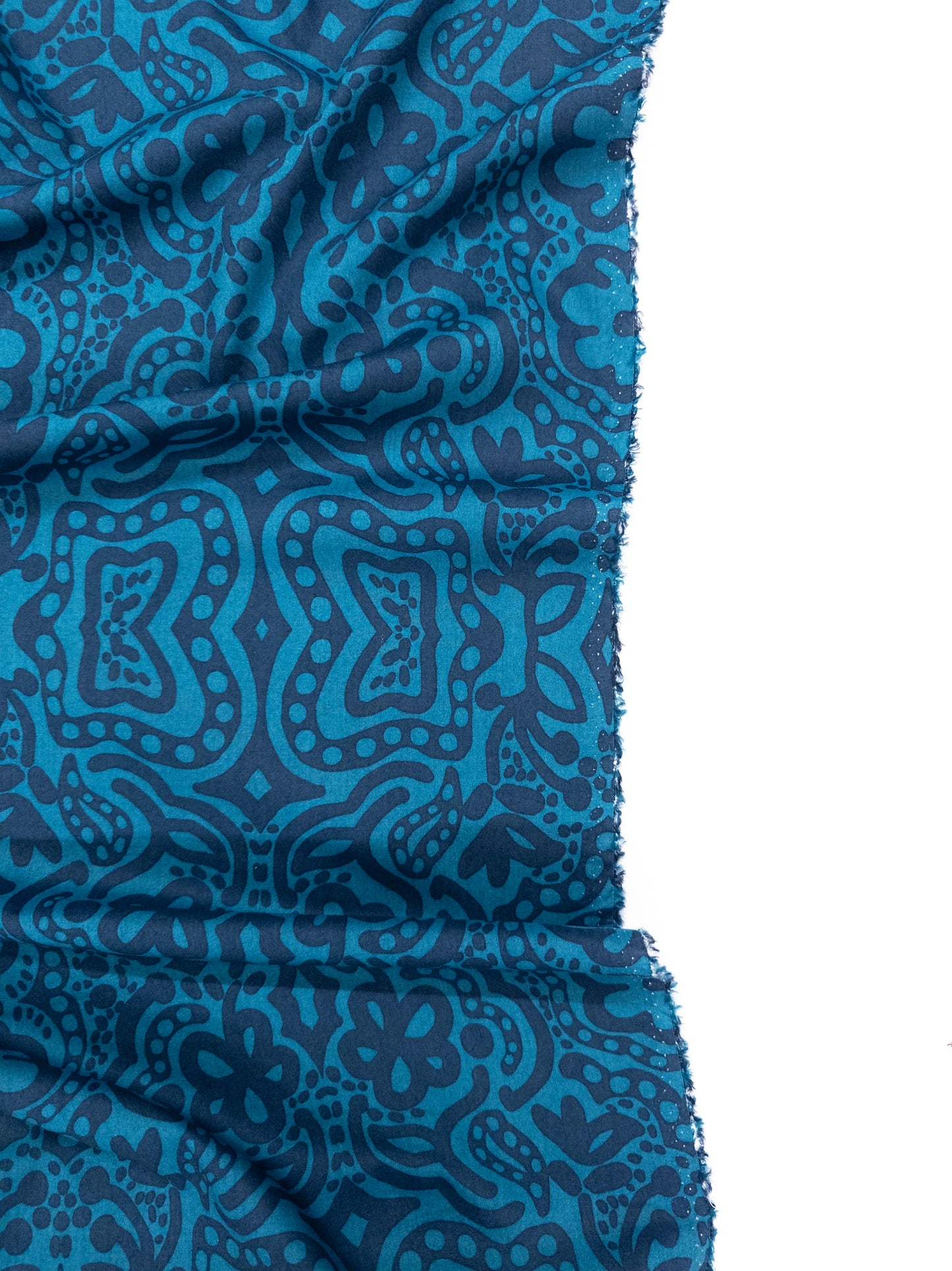 Cotton Rayon Print in Lagoon Breeze