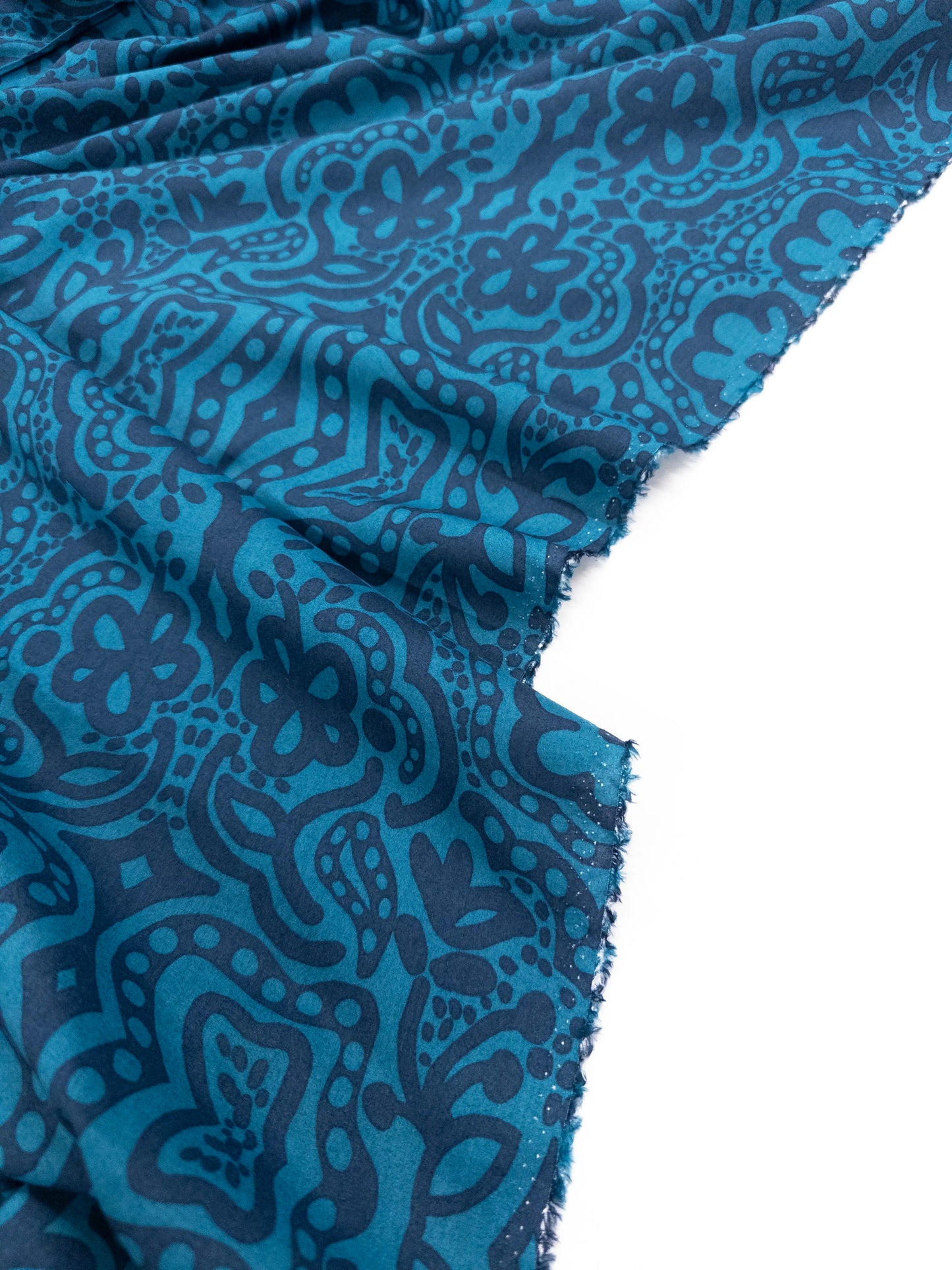 Cotton Rayon Print in Lagoon Breeze
