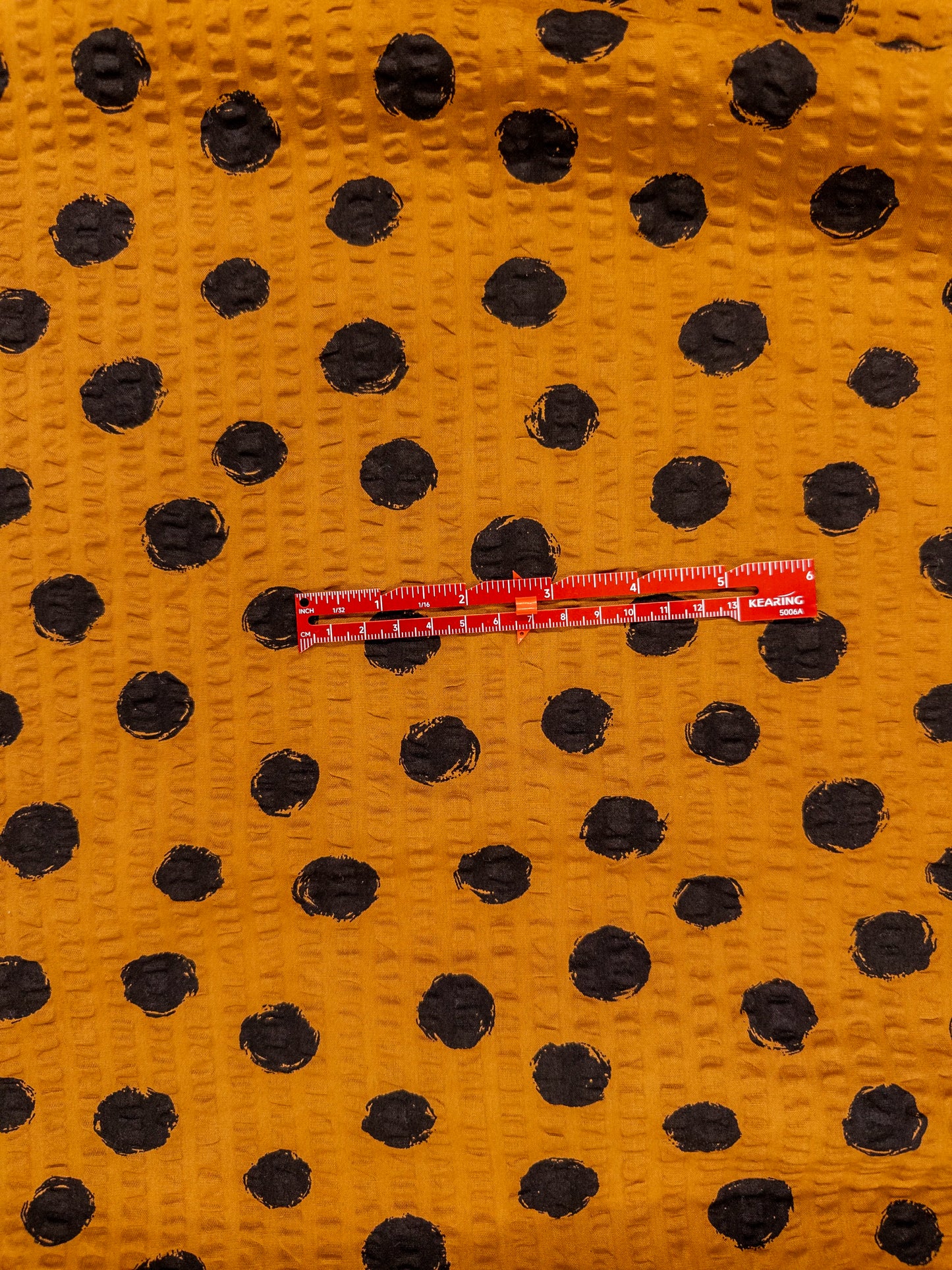 Seersucker Cotton Print in Amber Solstice
