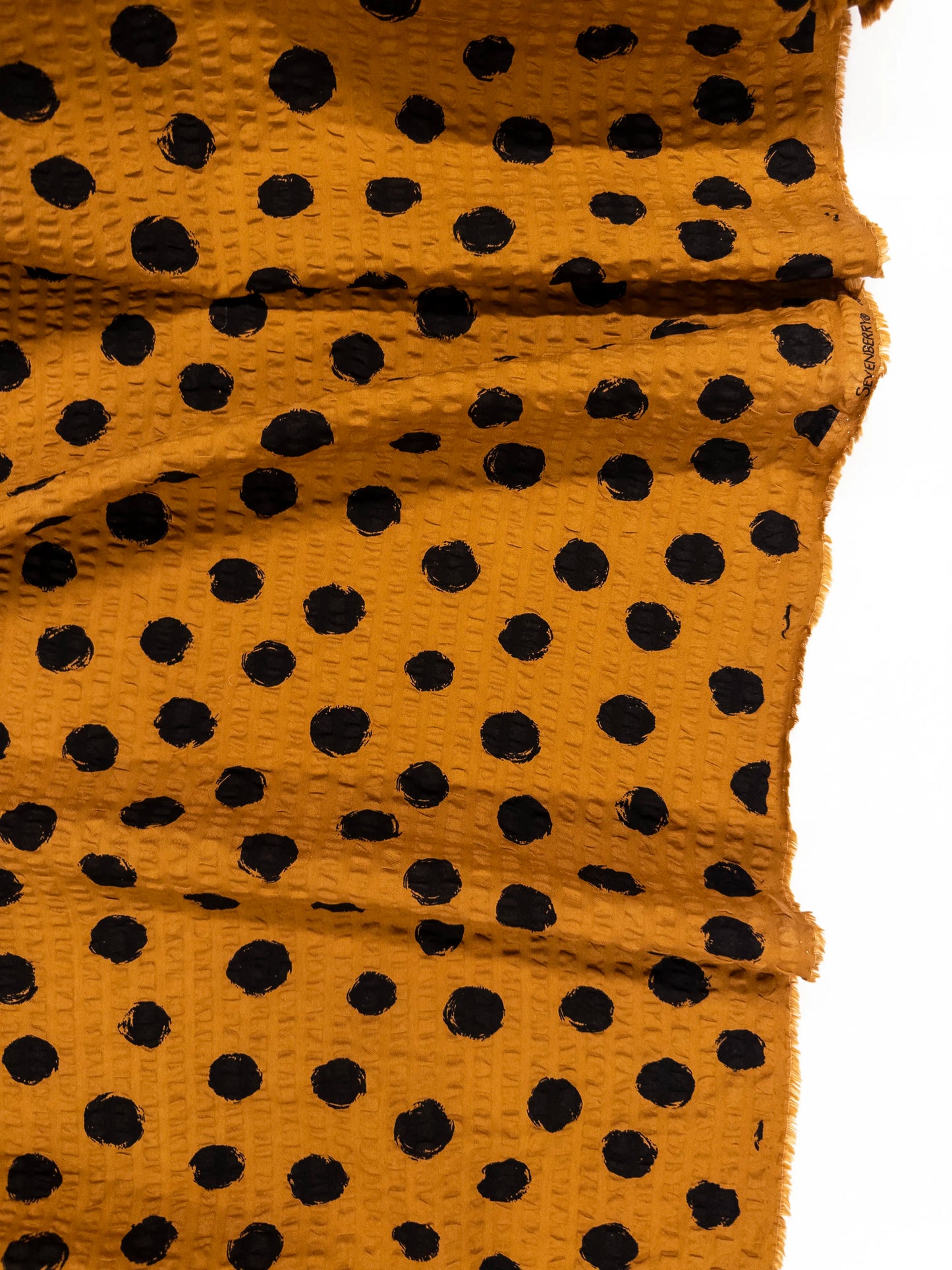 Seersucker Cotton Print in Amber Solstice