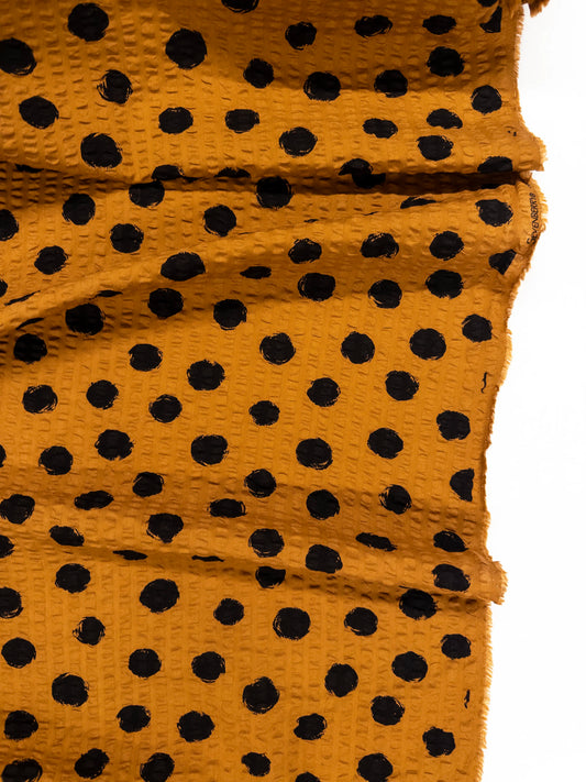 Seersucker Cotton Print in Amber Solstice