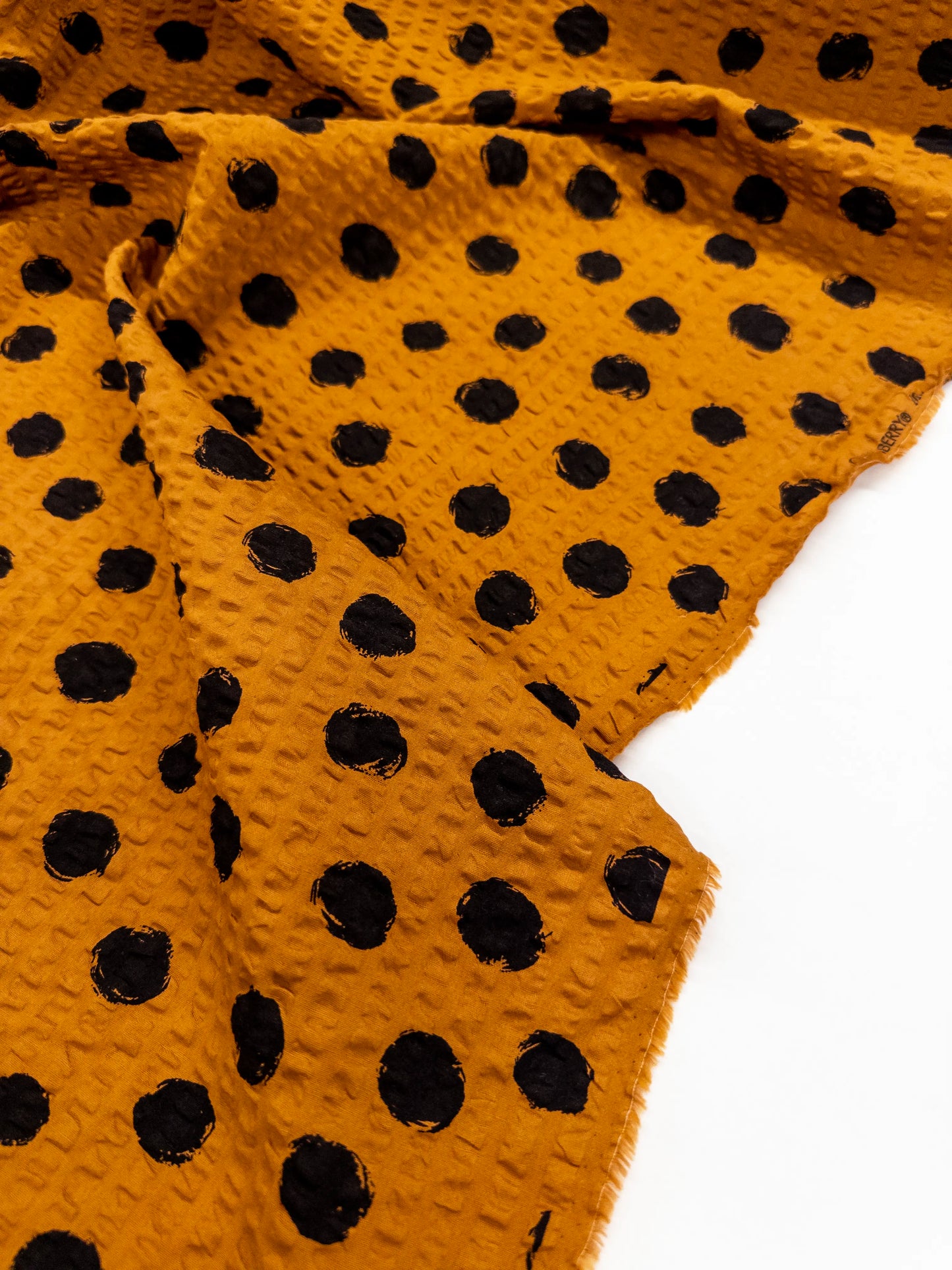 Seersucker Cotton Print in Amber Solstice