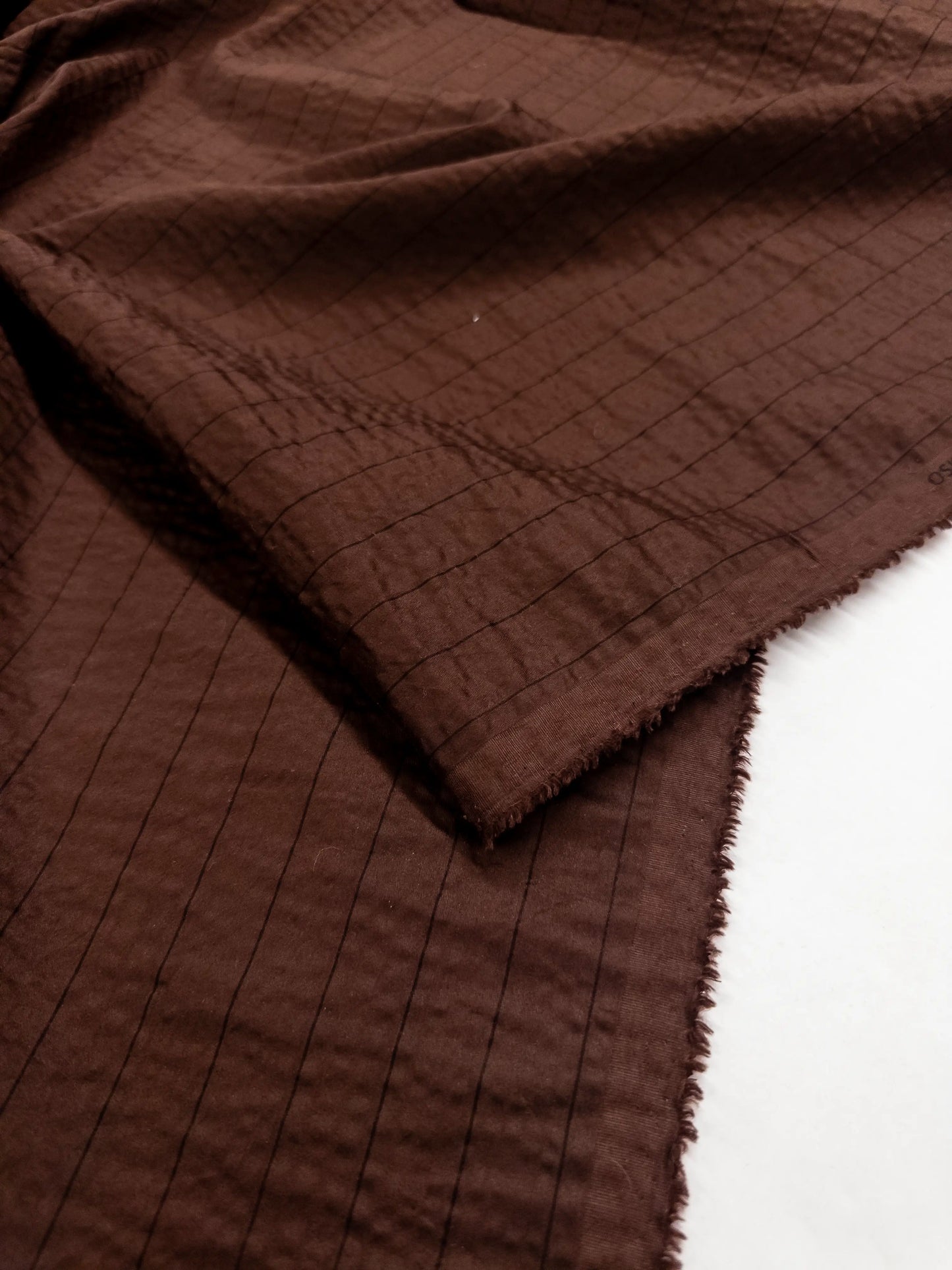 Seersucker Cotton in Burnt Umber Hearth