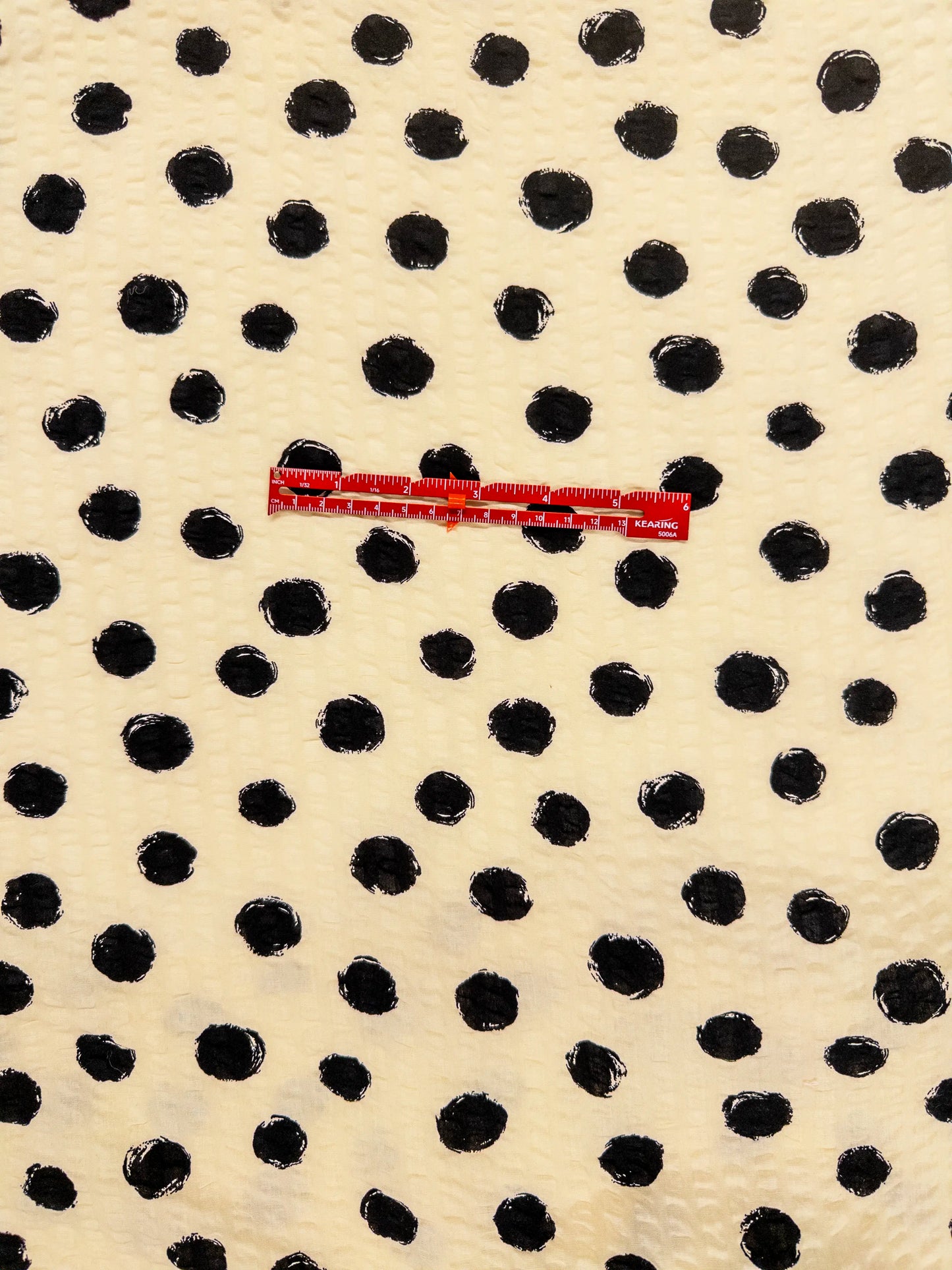 Seersucker Cotton Print in Dalmation