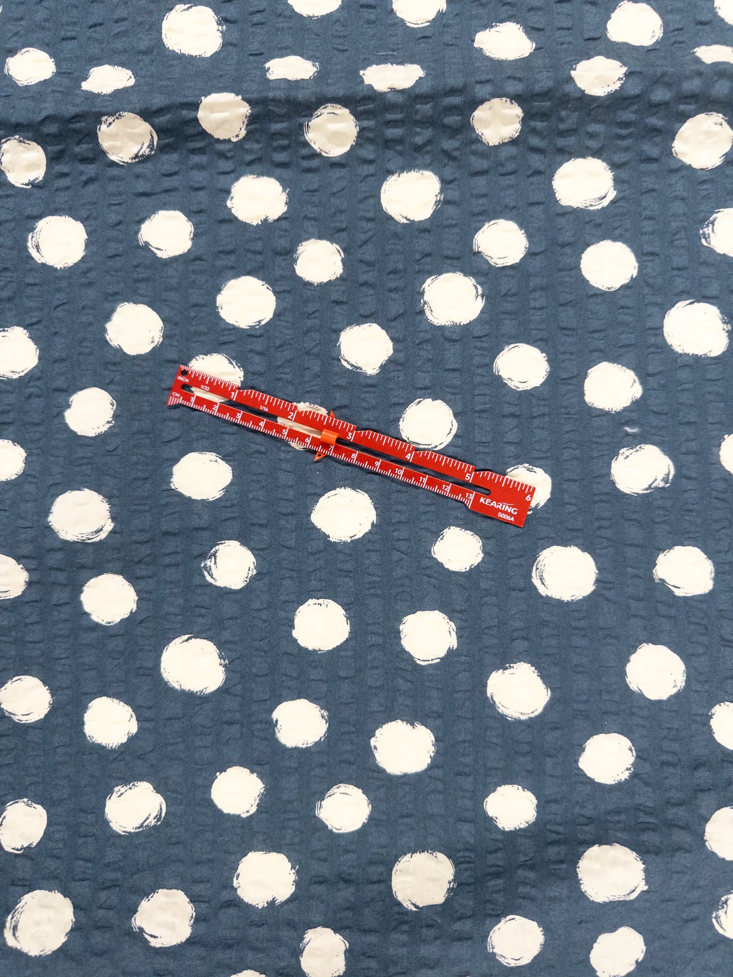 Seersucker Cotton Print in Stormcloud