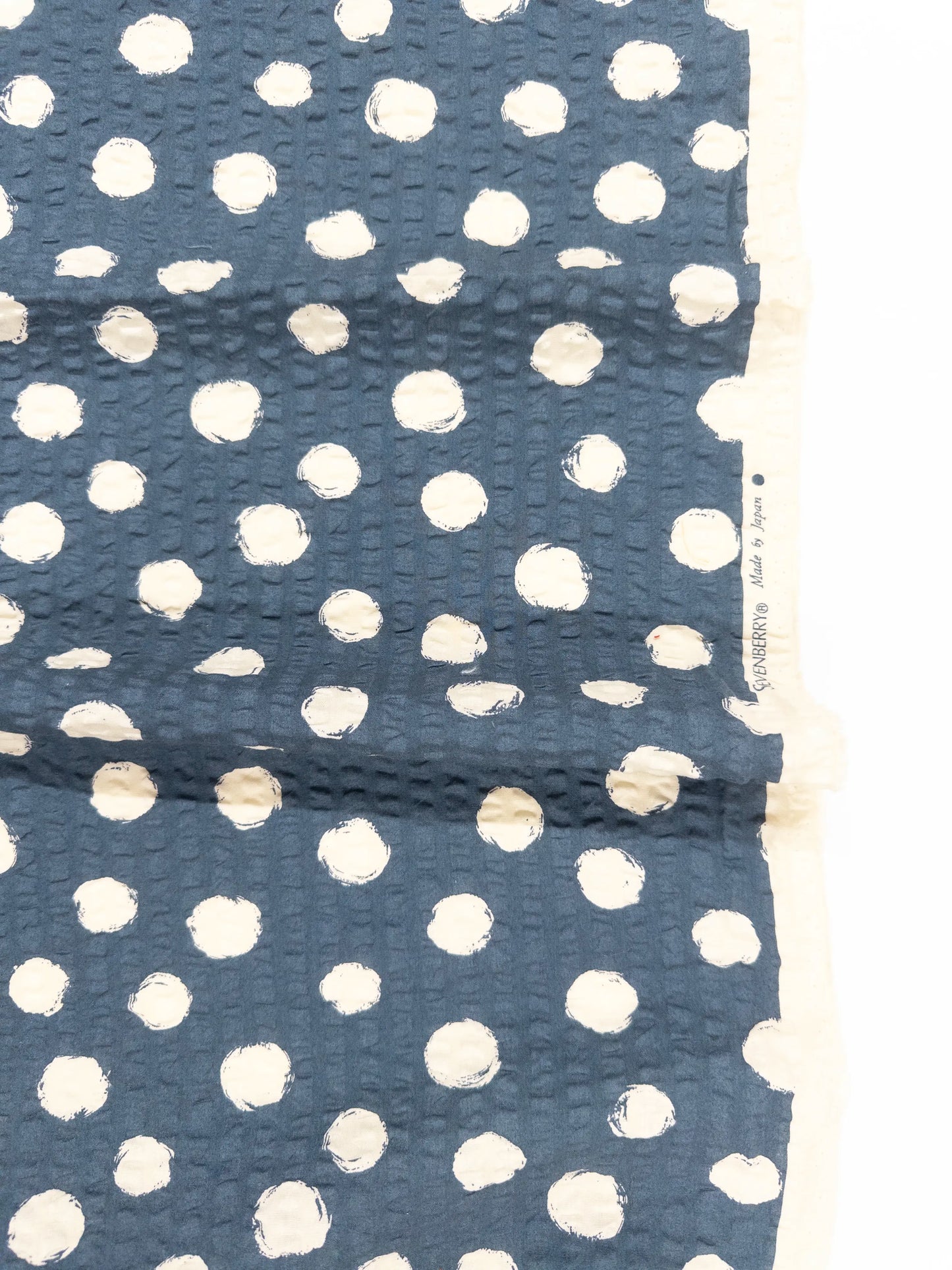 Seersucker Cotton Print in Stormcloud