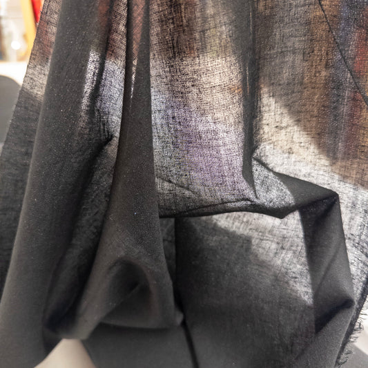 Lightweight Woven Cotton Interfacing in Black - 43" Wide