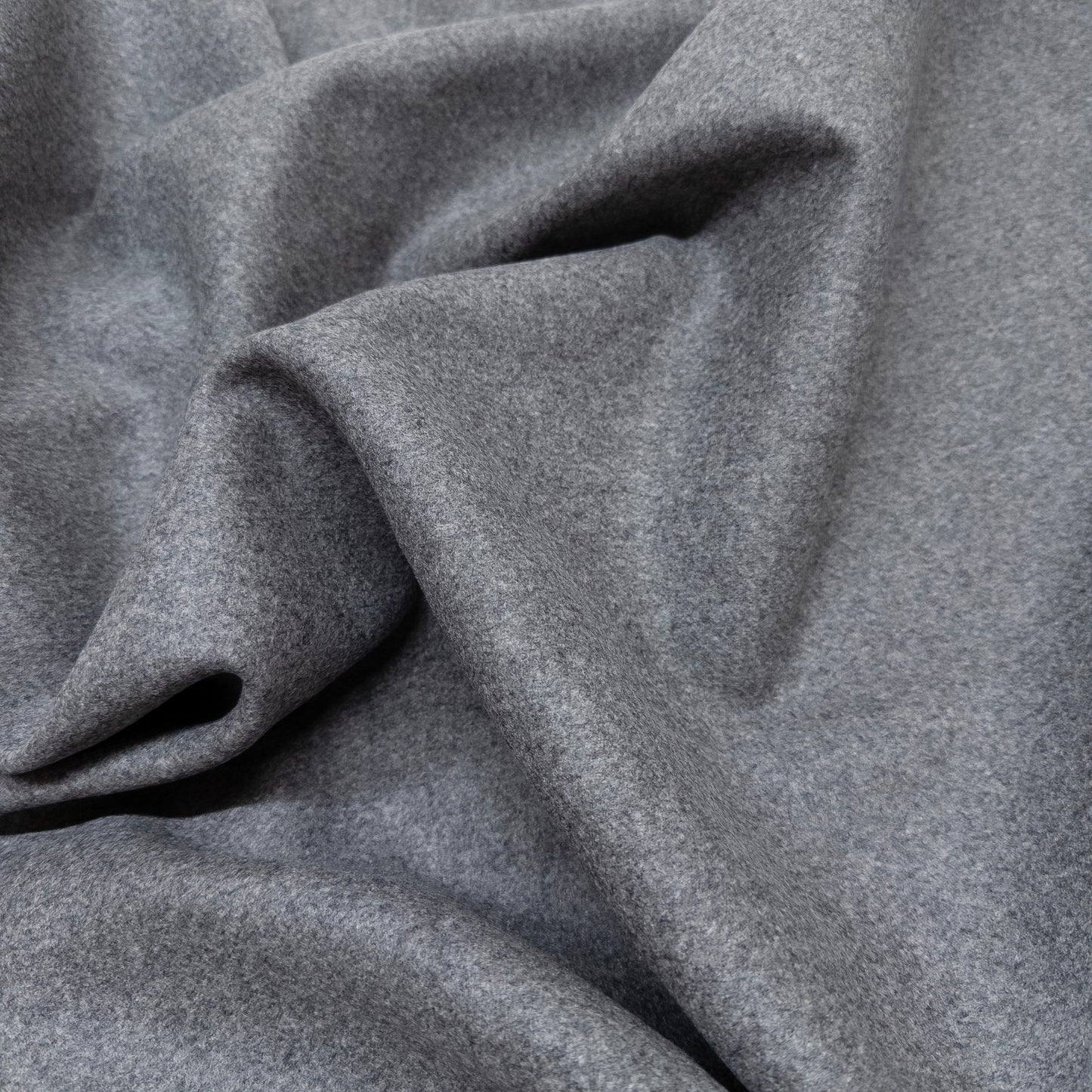 Medium weight, gray Italian wool shown from above