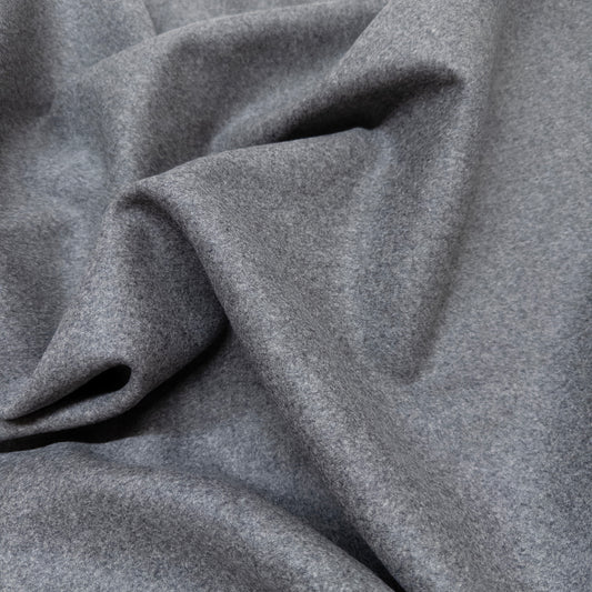 Medium weight, gray Italian wool shown from above