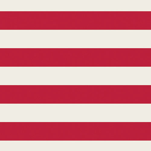 Jersey Knit - Wide Stripe in Red and White