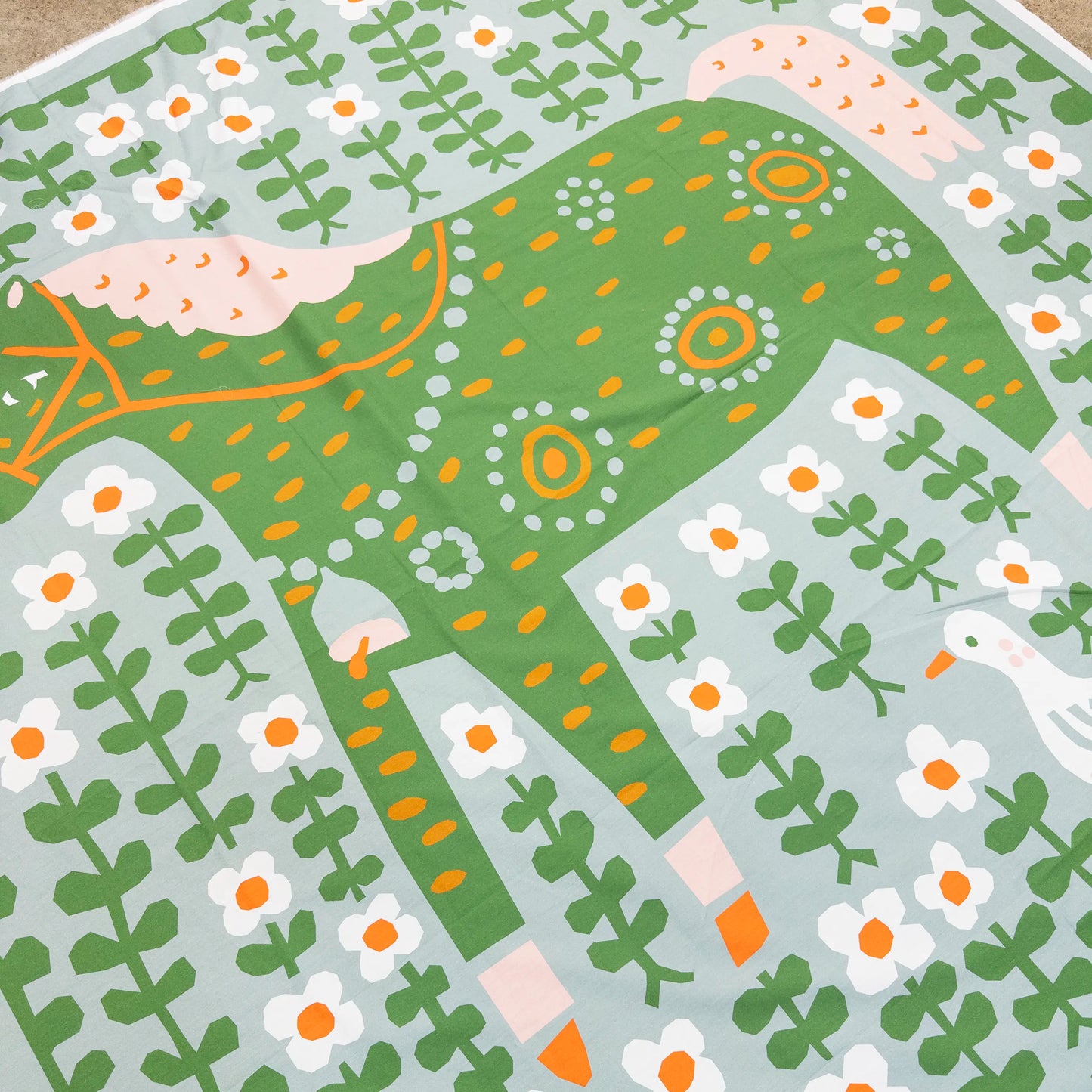 Folk Horse Whole Quilt Panel