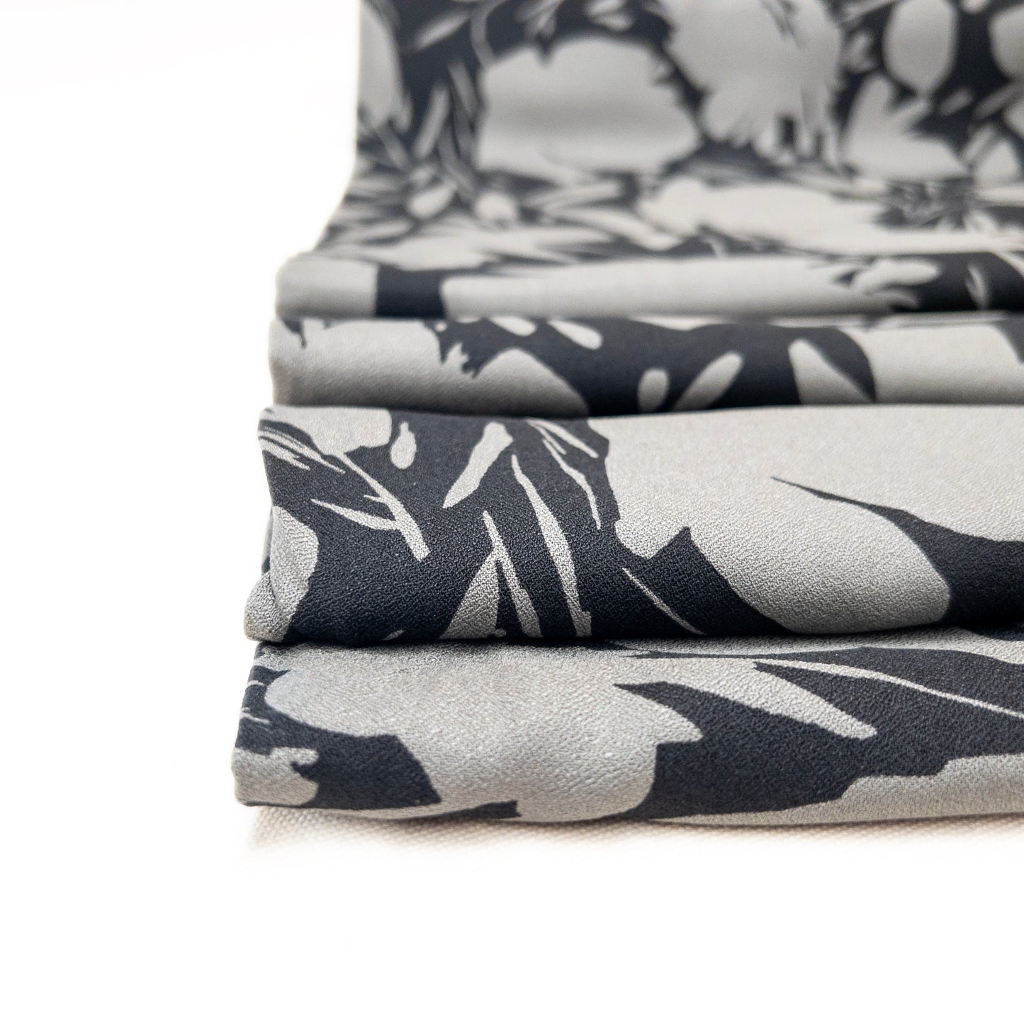 Floral Shade Viscose Crepe in Calm Grey