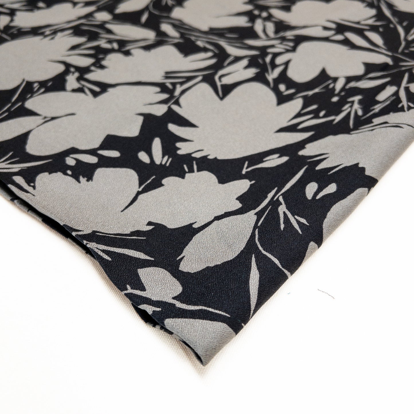 Floral Shade Viscose Crepe in Calm Grey