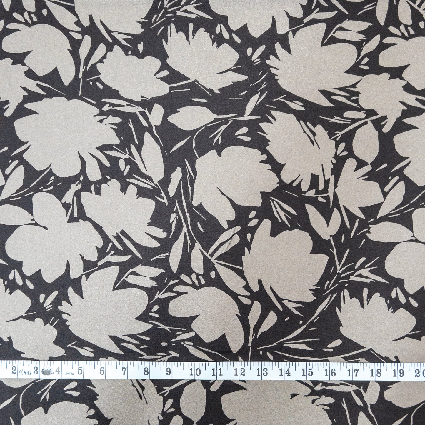 Floral Shade Viscose Crepe in Calm Grey