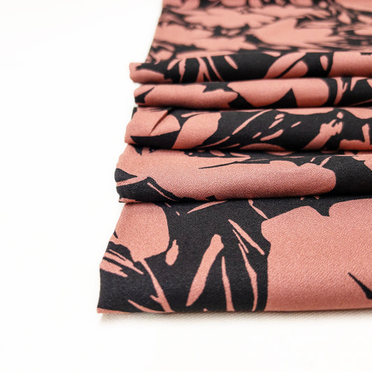 Floral Shade Viscose Crepe in Rosewood