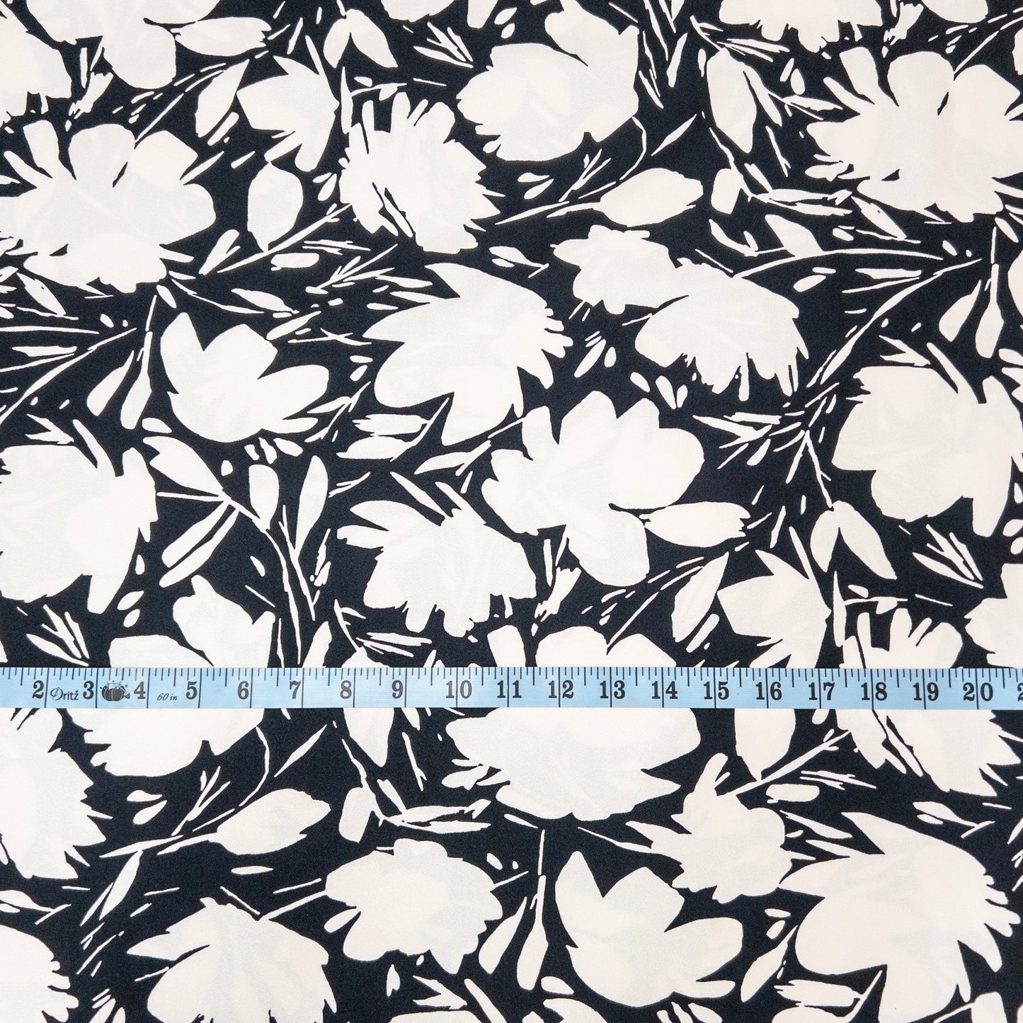 Floral Shade Viscose Crepe in Creamy White