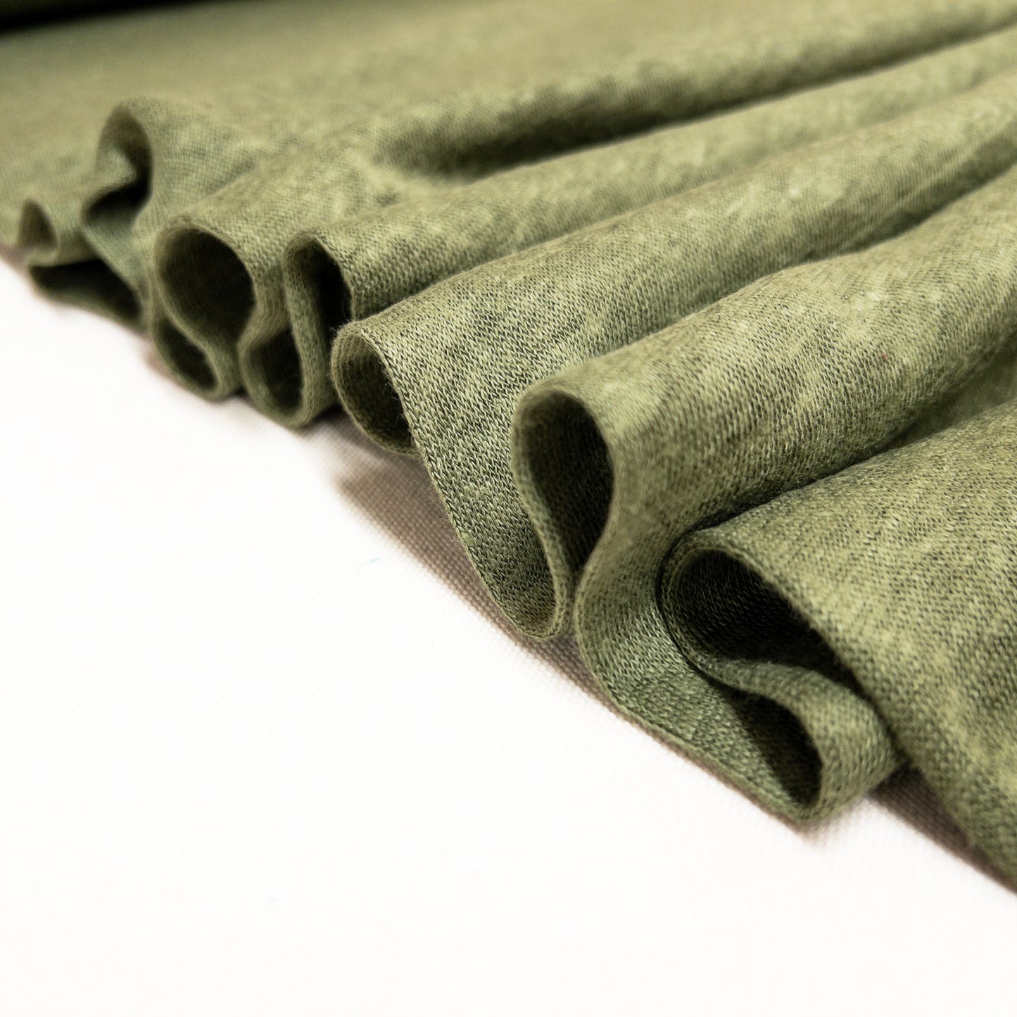 100% Fine Linen Knit in Olive Green