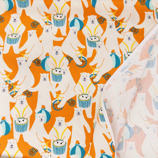 Polar Bear Canvas in Orange