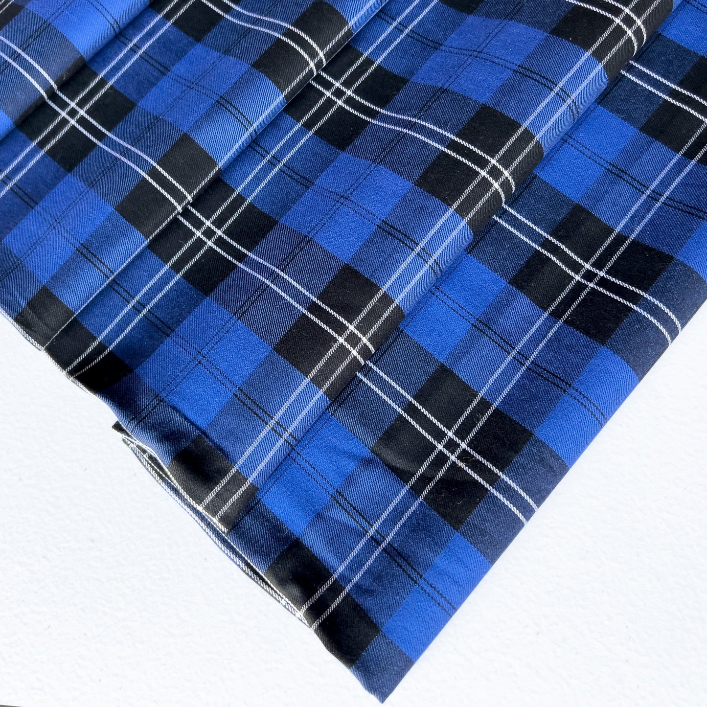 Remnant: House of Wales Plaid in Cobalt - 1 1/4 yards