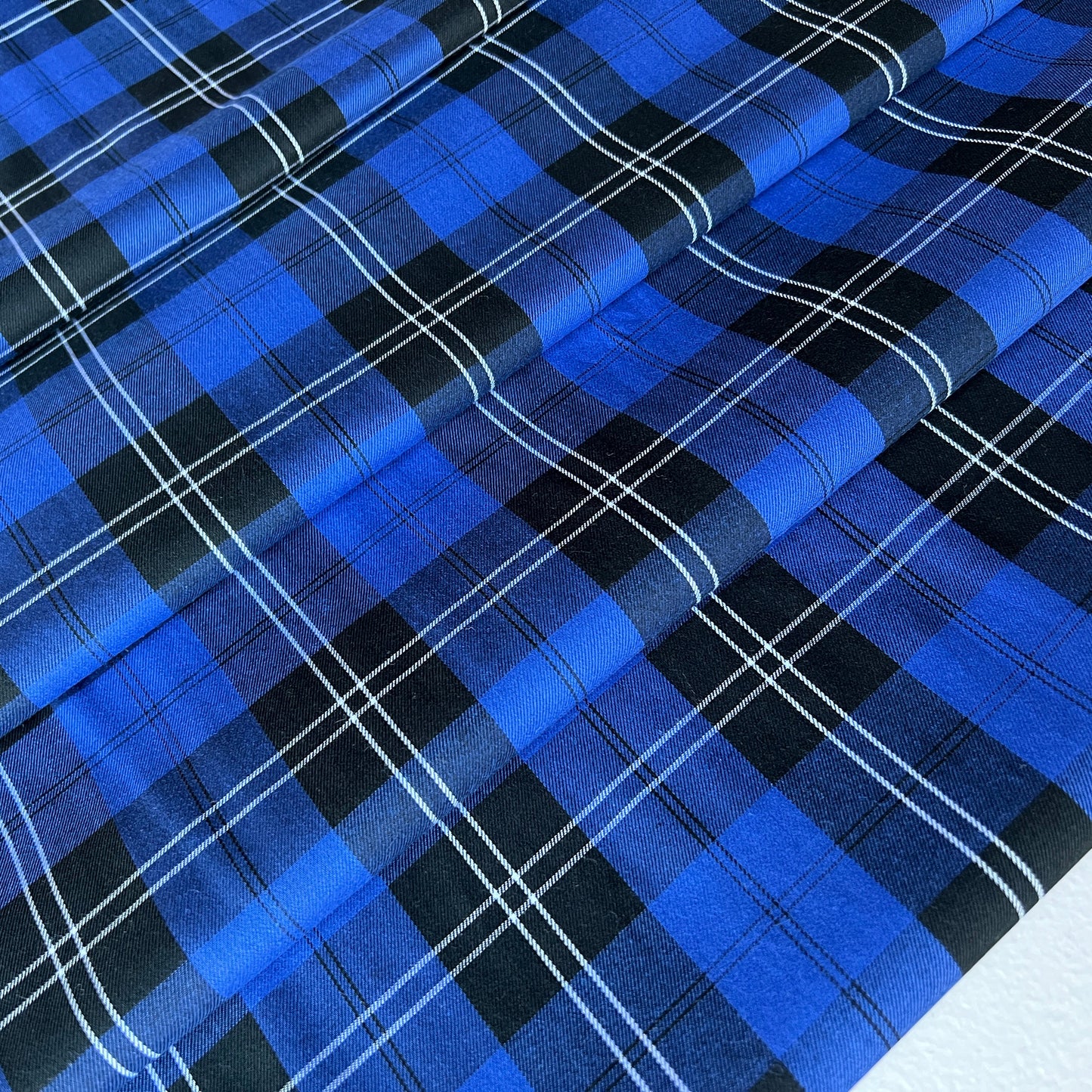 Remnant: House of Wales Plaid in Cobalt - 1 1/4 yards