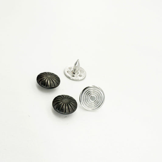Segmented Dome Rivets in Antique Silver