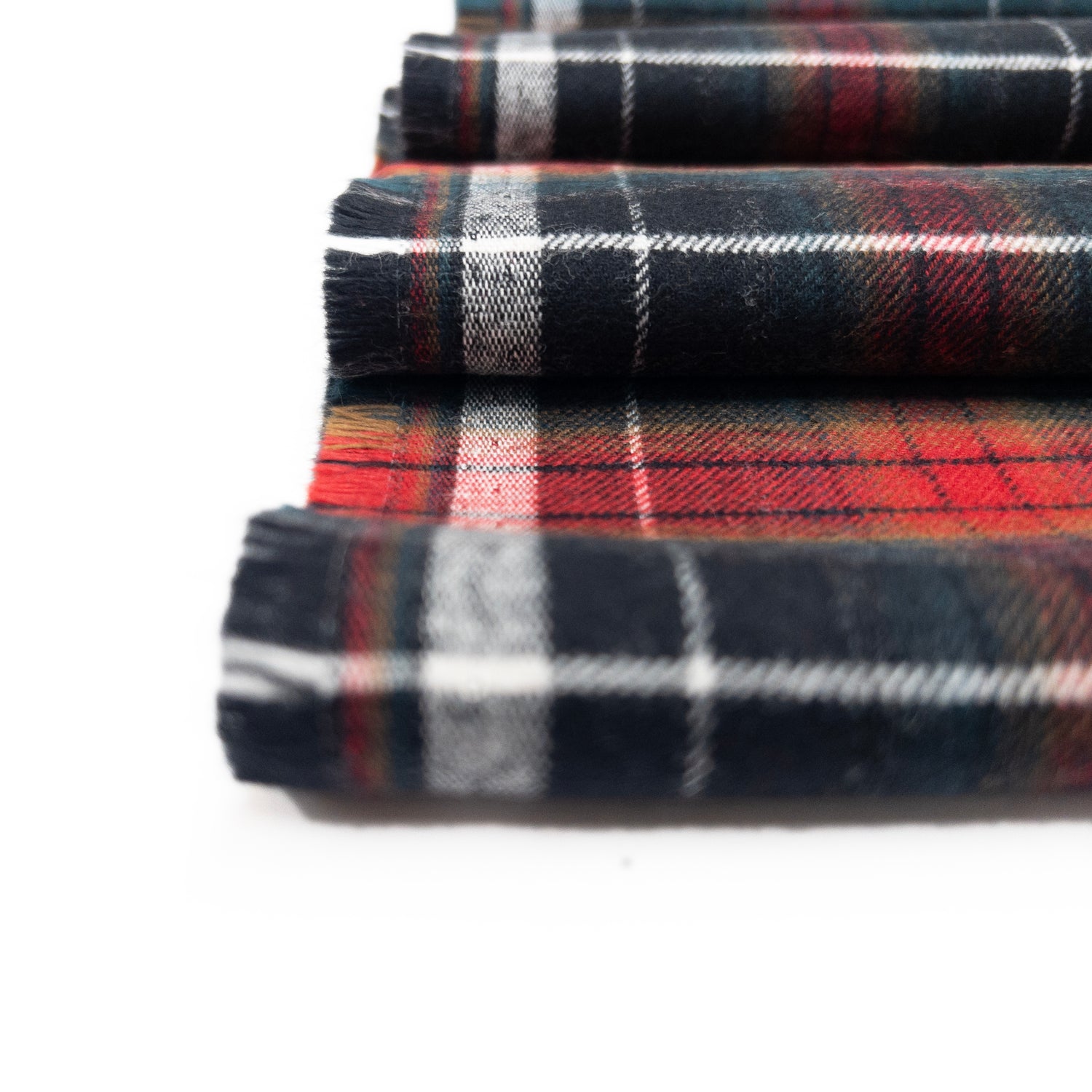 Quality flannel fabric in brushed cotton shown close up.