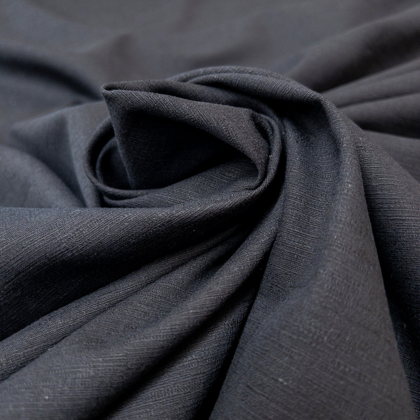Textured Organic Cotton in Black
