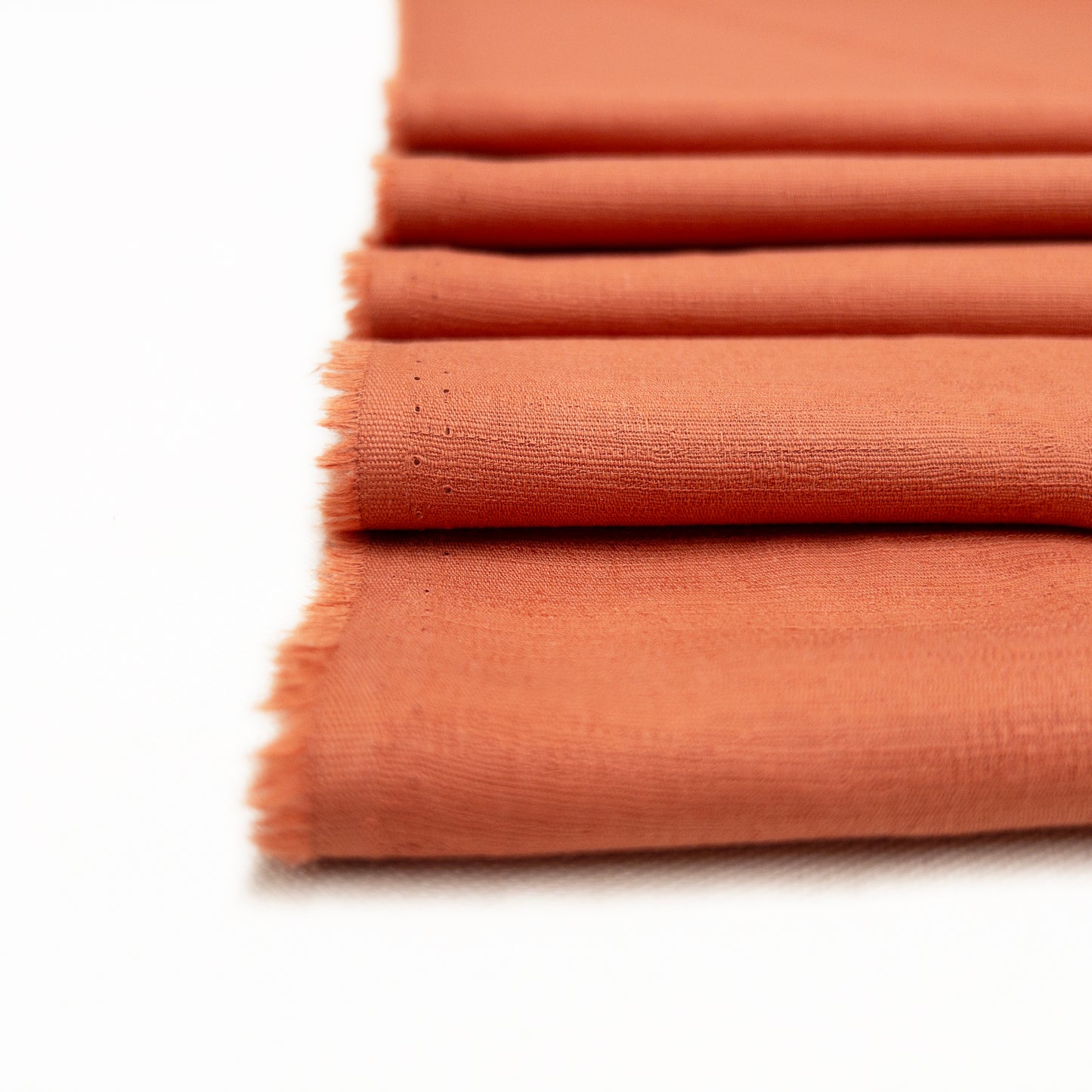 Textured Organic Cotton in Coral