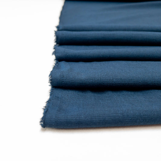 Remnant: Textured Organic Cotton in Navy - 1 1/2+ yards