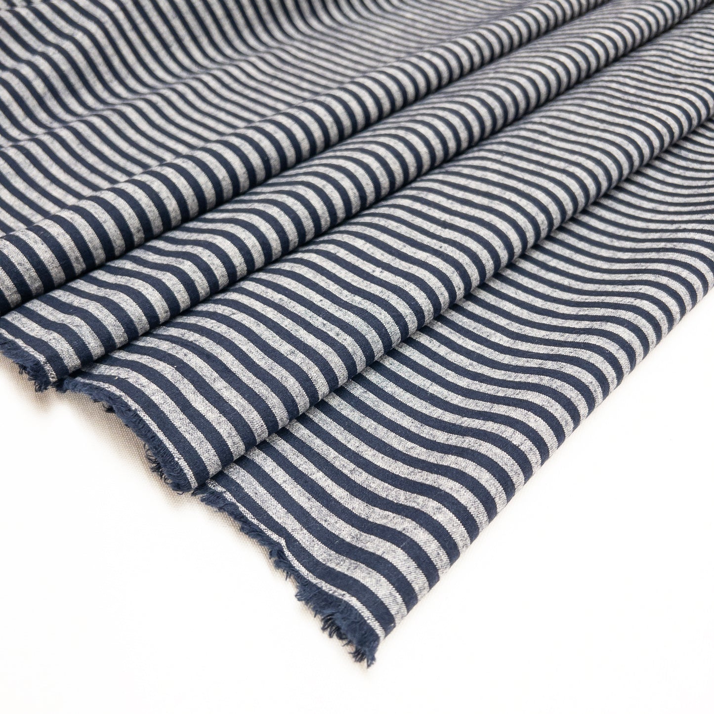 Linen Cotton Stripes in Black and Silver