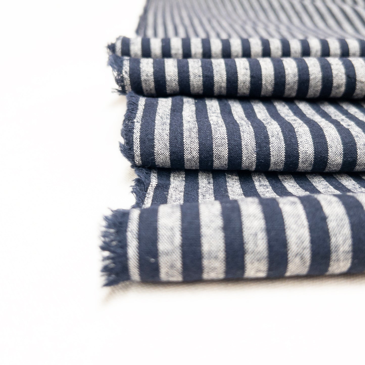 Linen Cotton Stripes in Black and Silver