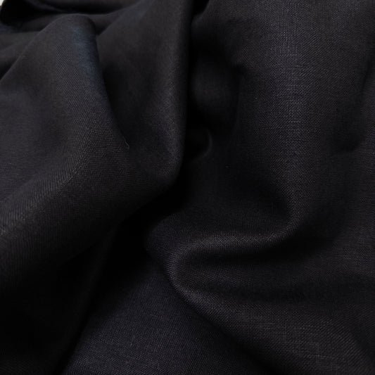Medium Weight European Linen in Black