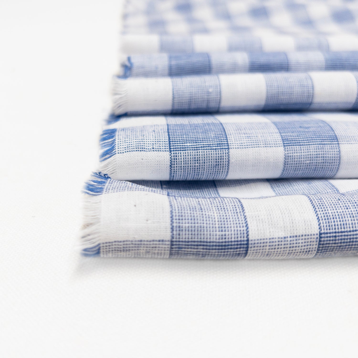 Cotton and linen garment fabirc in a close up view.