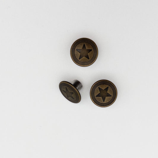 15mm Jeans Buttons - 3 Ring Star