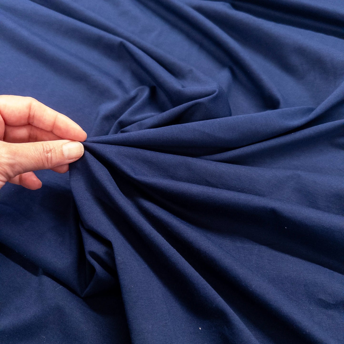100% Cotton Jersey in Navy - 4oz.