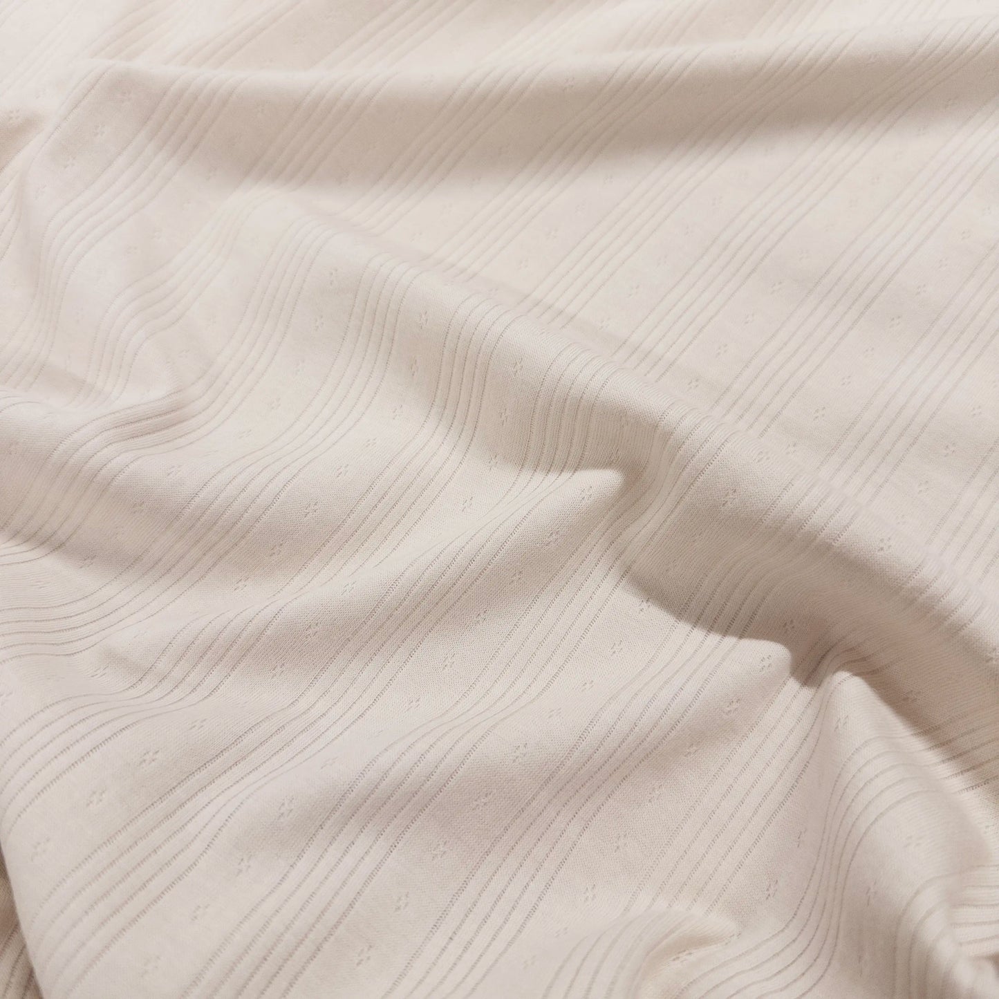 100% Cotton Pointelle in Beige