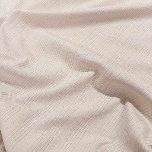 100% Cotton Pointelle in Beige