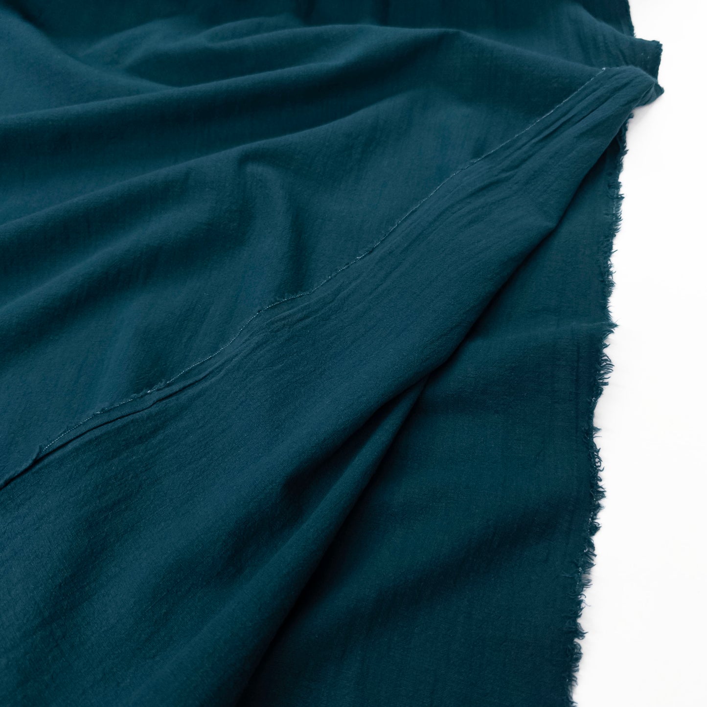 Crinkle Cotton Slub in Deep Teal