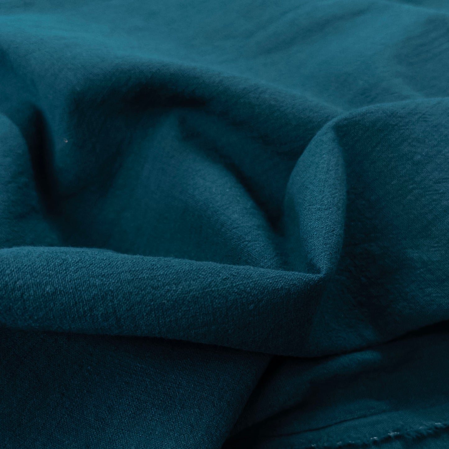 Crinkle Cotton Slub in Deep Teal