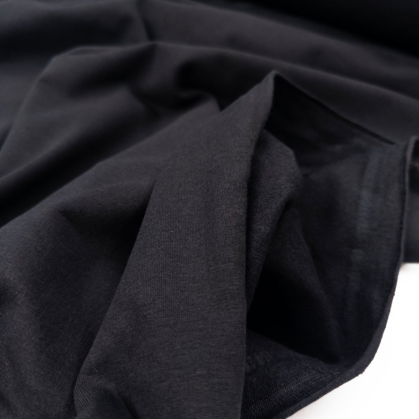 Fleece Backed Bamboo Cotton Knit in Black