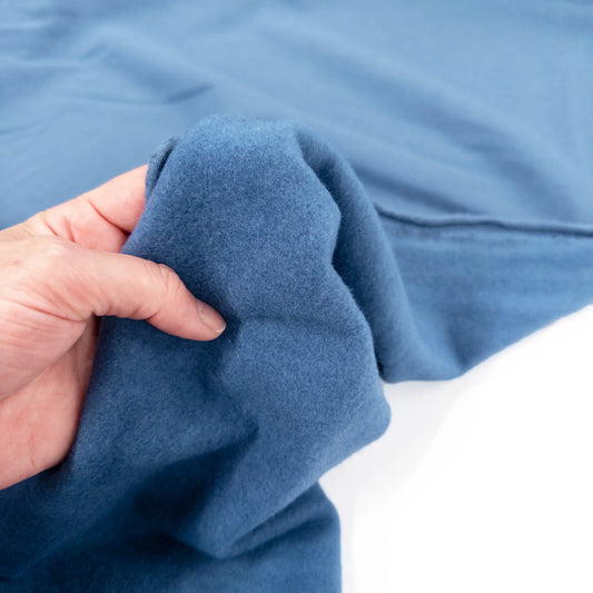 Fleece Backed Bamboo Cotton Knit in Denim Dream