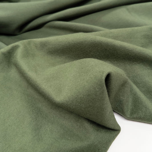 Fleece Backed Bamboo Cotton Knit in Green Garden