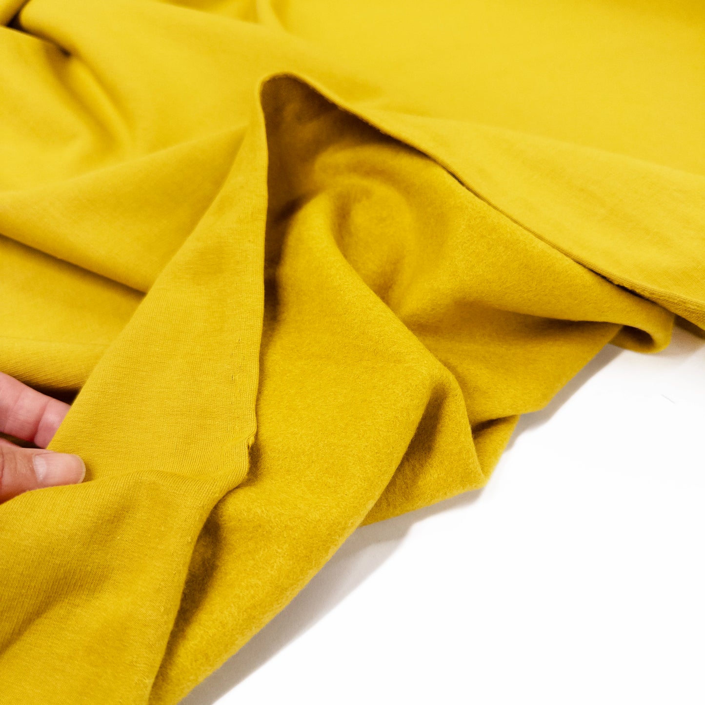 Fleece Backed Bamboo Cotton Knit in Old Gold