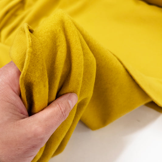 Fleece Backed Bamboo Cotton Knit in Old Gold